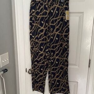 Michael Kors Black and Gold Wide Leg Pants